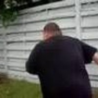 Fat Guy Hits Sign 2