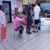 Sitting in line for Burger King Sitting in line for Burger King