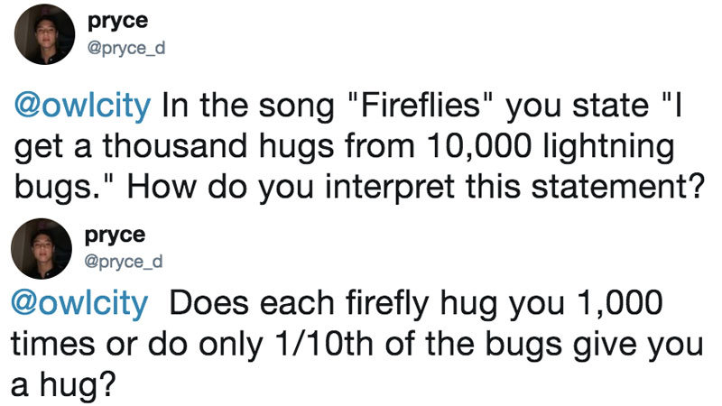 owl city responds to \ pryce owl city responds to \