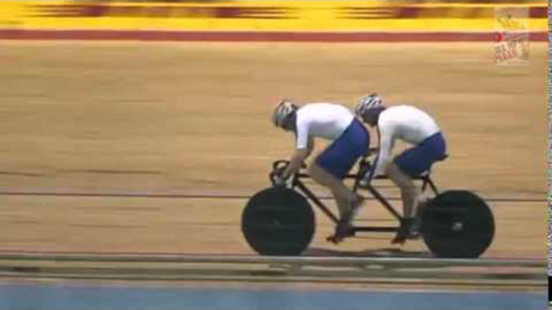 Track Bike Tire Blows Out Mid-Race