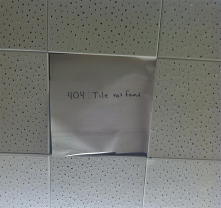 Bathroom Graffiti: 404 Error Message