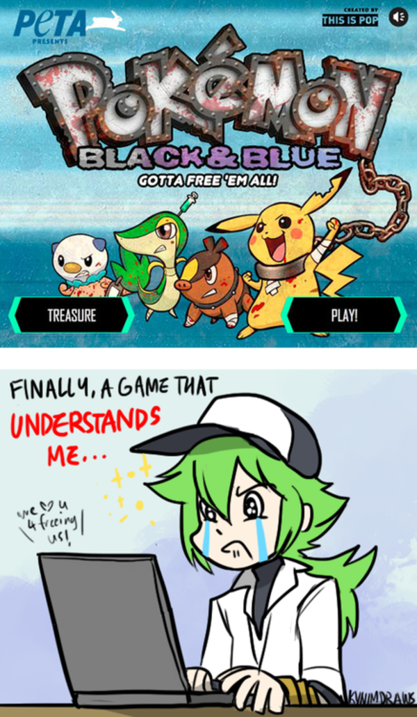 [Image 414762] Pokémon Black and Blue / PETA Pokémon Parody Know