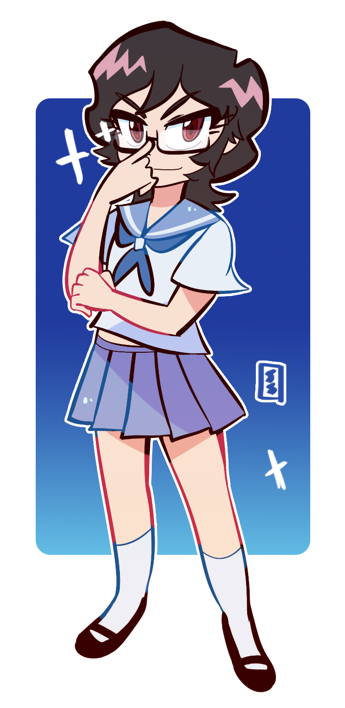 Maiko doing the "anime glasses thing." Kill la Kill Know Your Meme