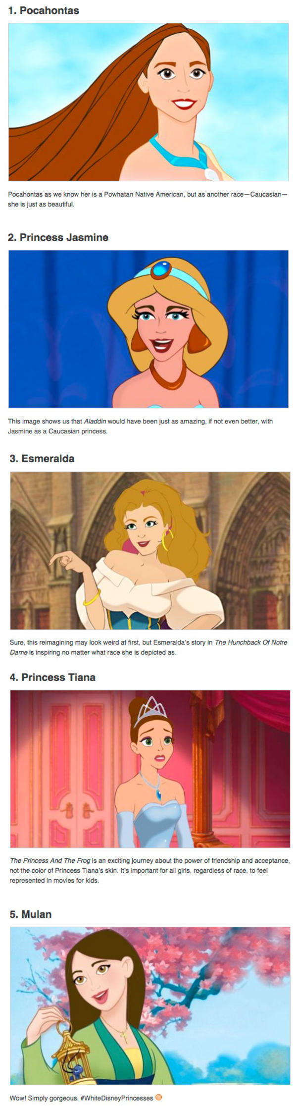 Clickhole 5 Disney Princesses Reimagined As Caucasian Disney