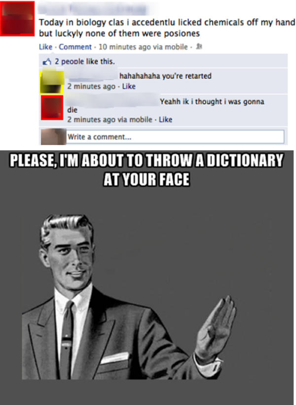 Throw a Dictionary at Your Face Correction Guy Know Your Meme