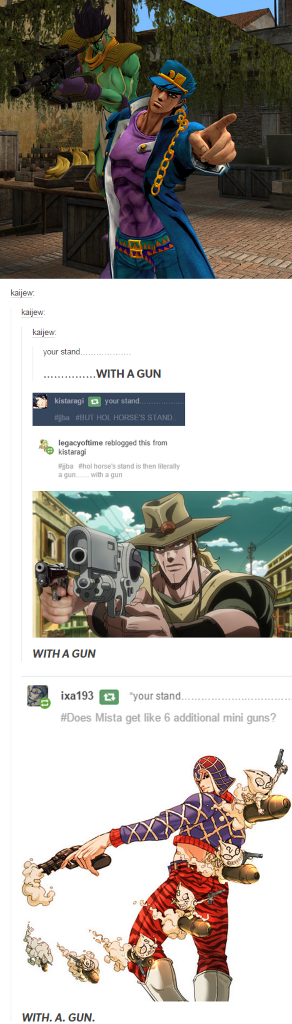 Stands with guns JoJo's Bizarre Adventure Know Your Meme