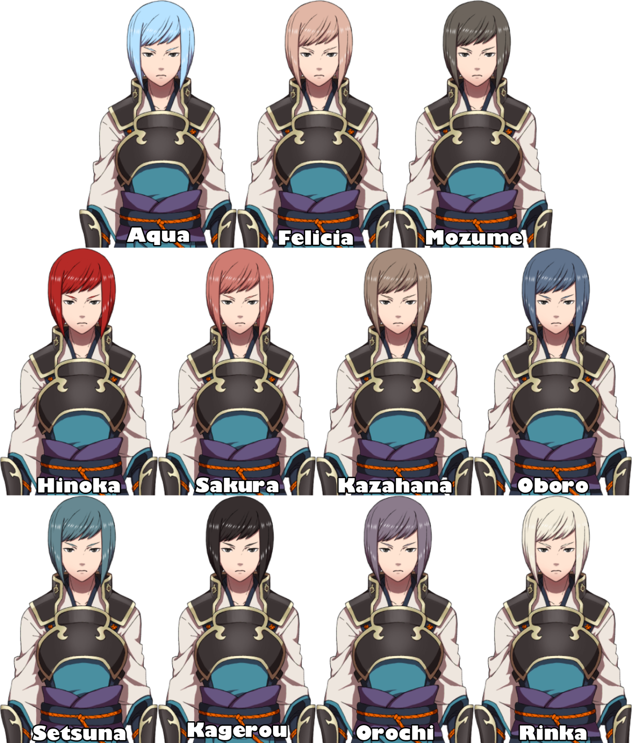 Hinata's son Hisame's possible hair colors. | Fire Emblem | Know Your Meme