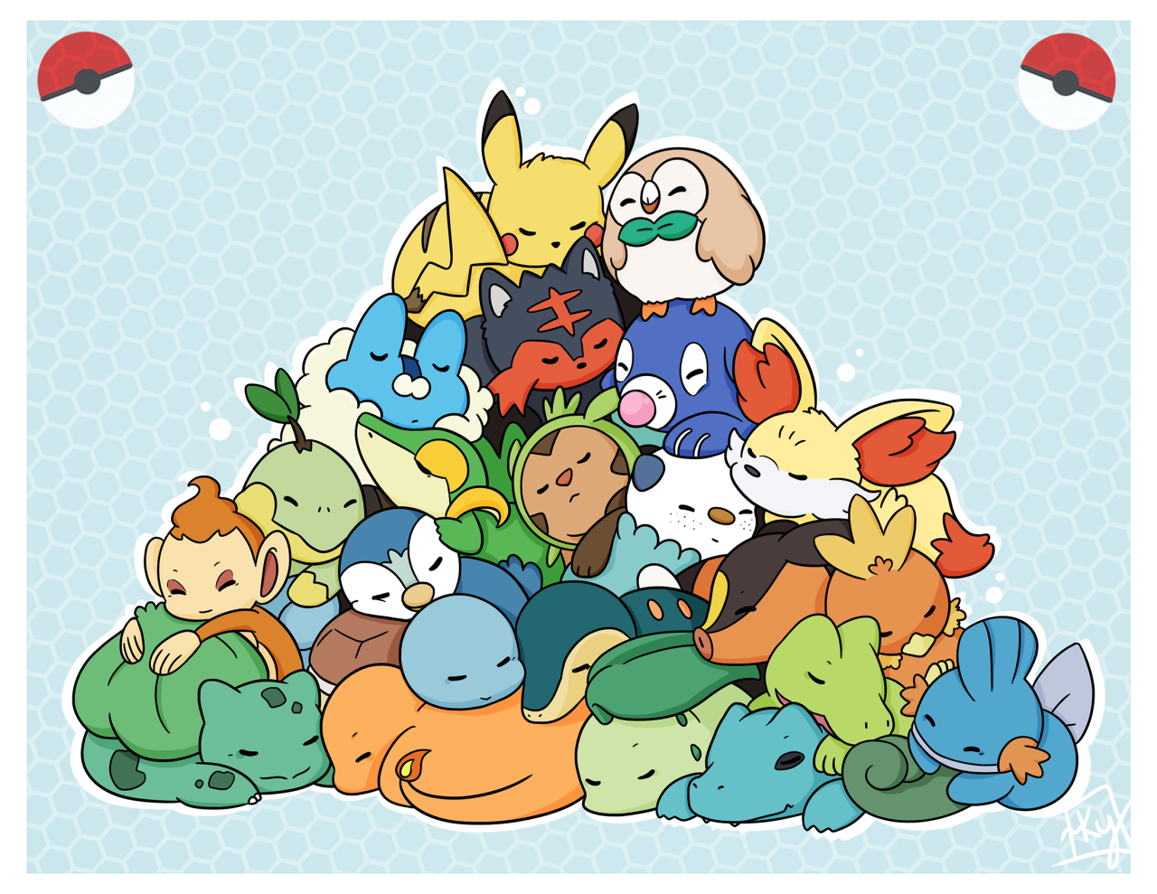 Starters Sleeping In A Pile Pok mon Know Your Meme
