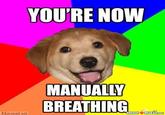 You are now breathing manually