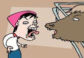 Girl Yelling at Yak
