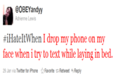 Text in Bed, Drop Phone on Face
