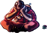 Pyro Sitting Down