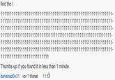 Find the (Letter/Word/Number) Thumbs up if you found it