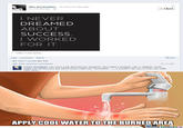 Apply Cold Water To That Burn