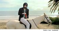 Sad Keanu in a Helmet
