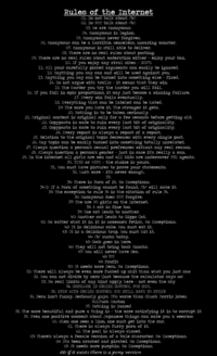 Rules of the Internet