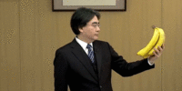 Satoru Iwata Holding Bananas