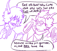 Gee Bill how come your mom﻿ lets you eat two wieners?