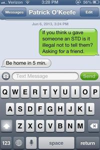 If You Think U Gave Someone an STD, Is It Illegal Not to Tell Them?