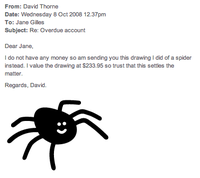 Paying Bills with Spider Drawings (Seven-Legged Spider)