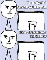 Just Go On The Internet and Tell Lies