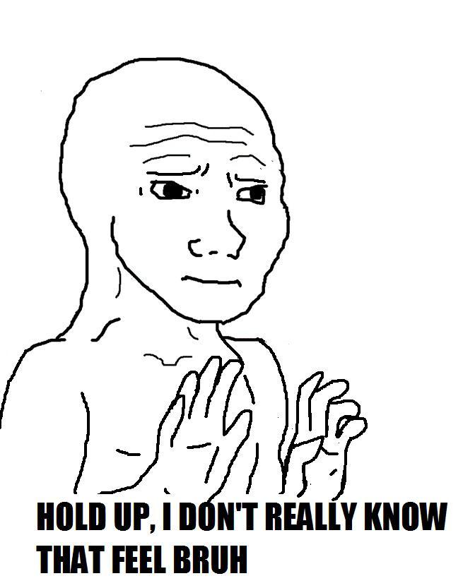 HOLD UP, I DON'T REALLY KNOW THAT FEEL BRUH