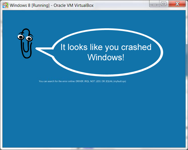 Clippy on Windows 8's new BSOD