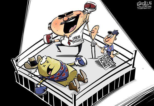 Political Cartoon - Unions vs Hostess