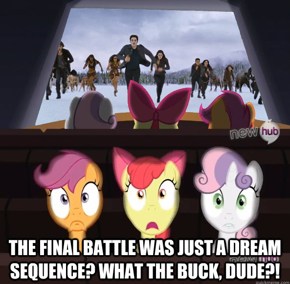 the final battle was just a dream sequence? what the buck, dude?!