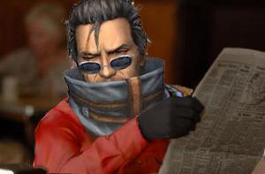 Auron With Newspaper