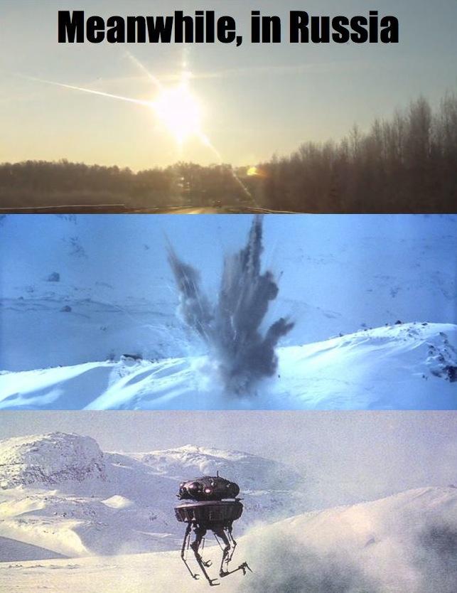 Meteorite hits Russia, because its Russia. 66f