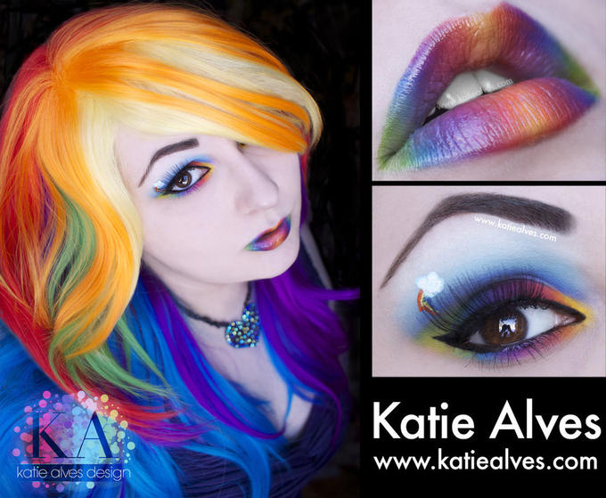 Rainbow Dash Makeup Design