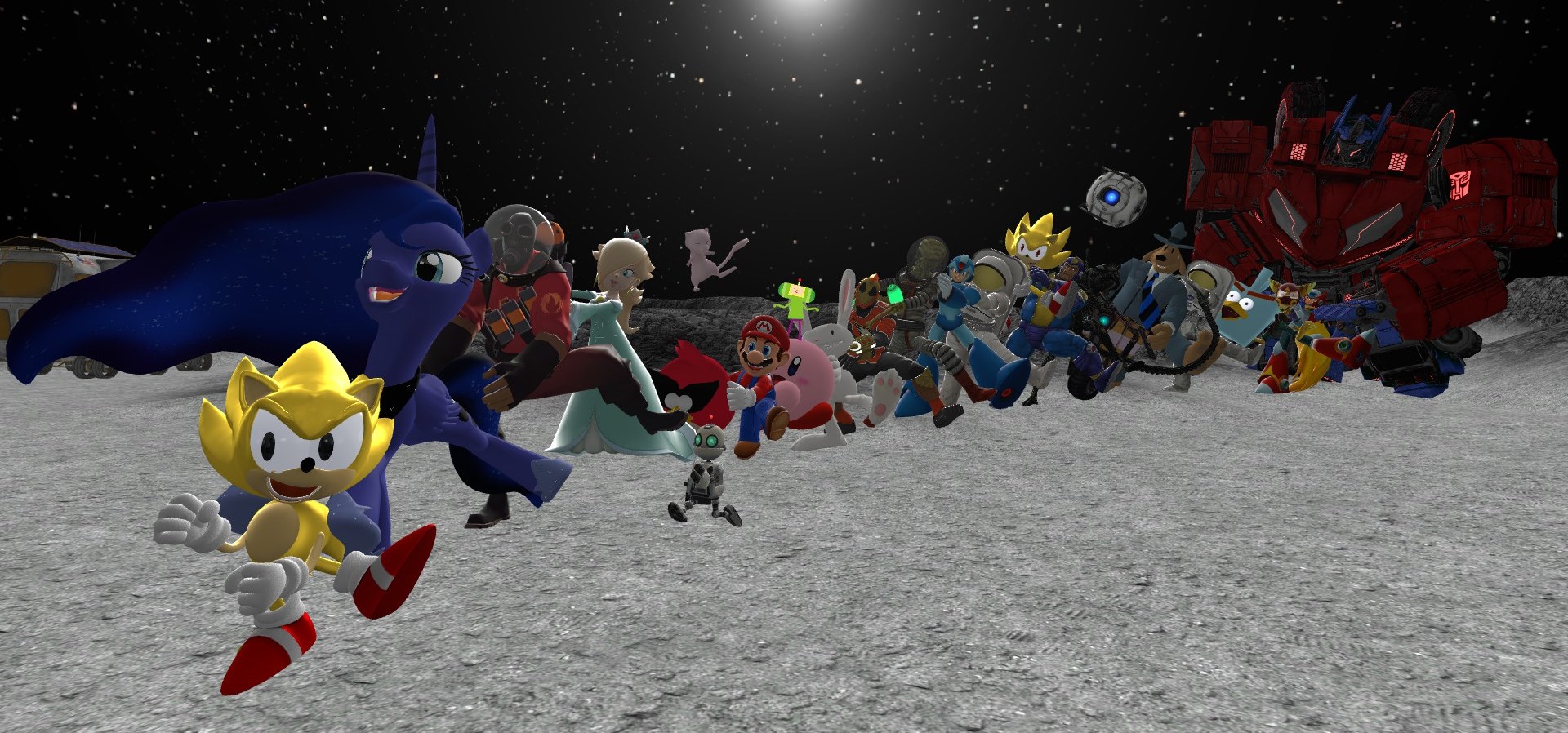 Conga Line on the Moon Crossover Know Your Meme