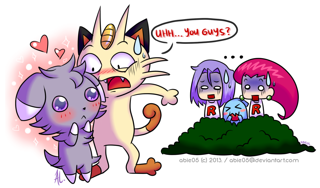 Meowth meeting a wild Espurr Pokemon Know Your Meme