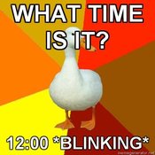 Technologically-impaired-duck-what-time-is-it-1200-blinking
