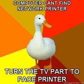 Technologically-impaired-duck-computer-cant-find-network-printer-turn-the-tv-part-to-face-printer7